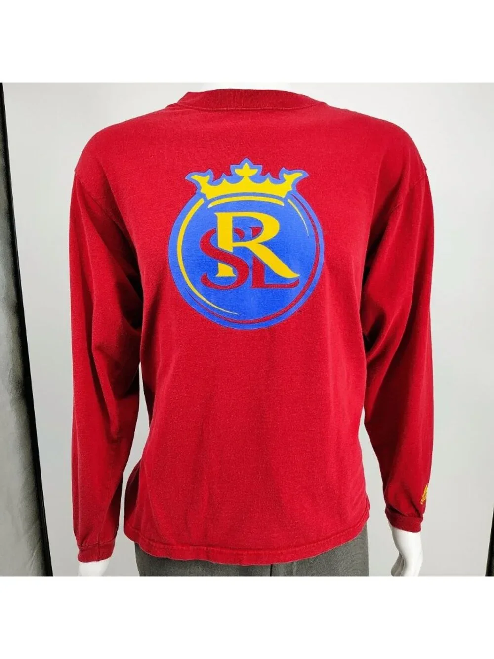 Adidas Real Salt Lake Logo Major League Soccer Red Long Sleeve Graphic Shirt (M)